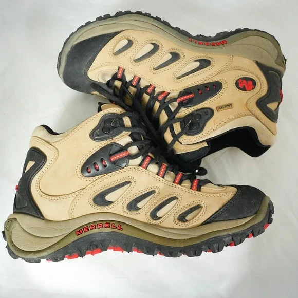 Merrell Reflex Mid Gore-Tex Taupe Leather Hiking Boots Womens Lace Up Sz 9.5 - Picture 7 of 7